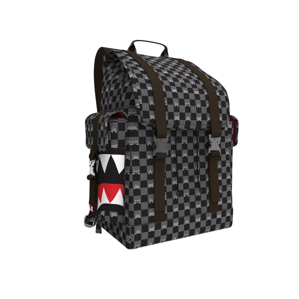 Mochila Monte Carlo con personaje gris asomado