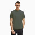 T-shirt en coton extensible coupe droite pour homme avec logo contrastant