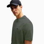 T-shirt en coton extensible coupe droite pour homme avec logo contrastant