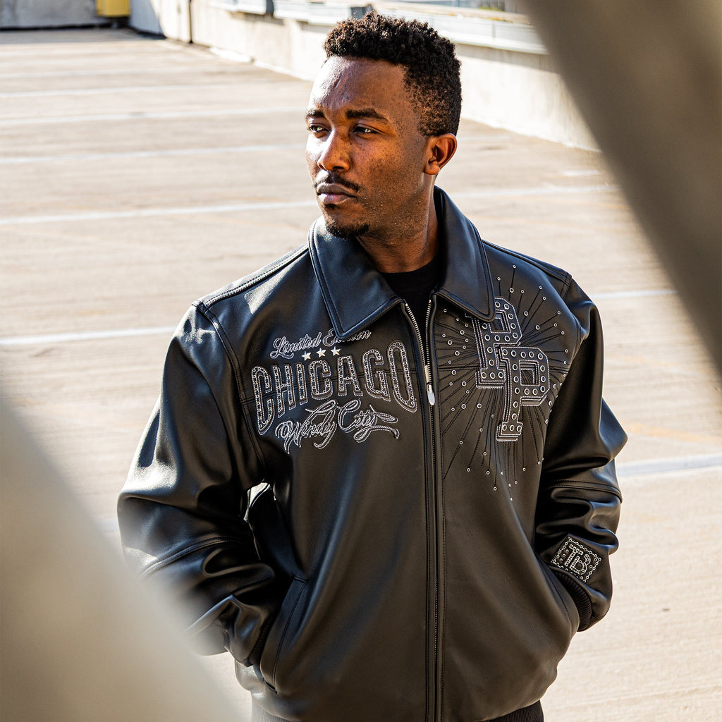 Blouson en Cuir Pelle-Pelle X TB Windy City pour Homme