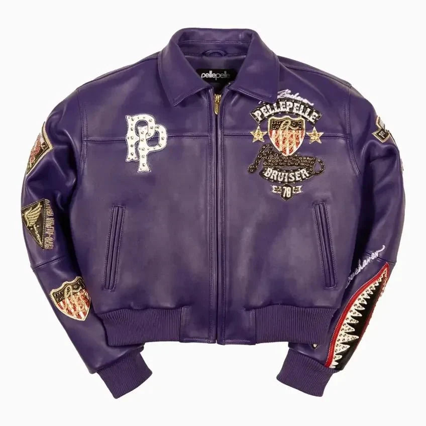 Blouson court en cuir « American Bruiser » pour femme
