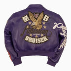 Blouson court en cuir « American Bruiser » pour femme