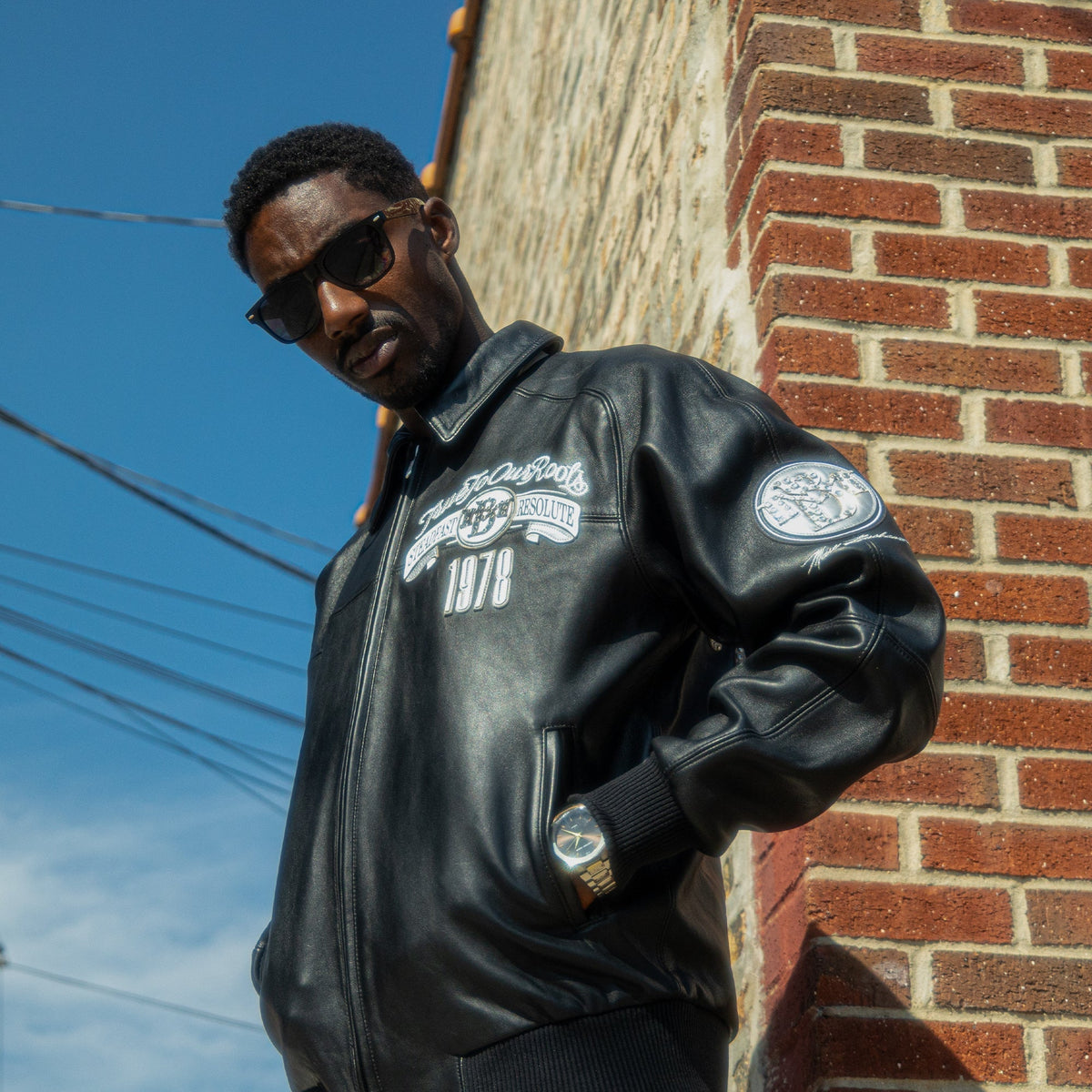 Blouson en cuir True To Our Roots pour homme
