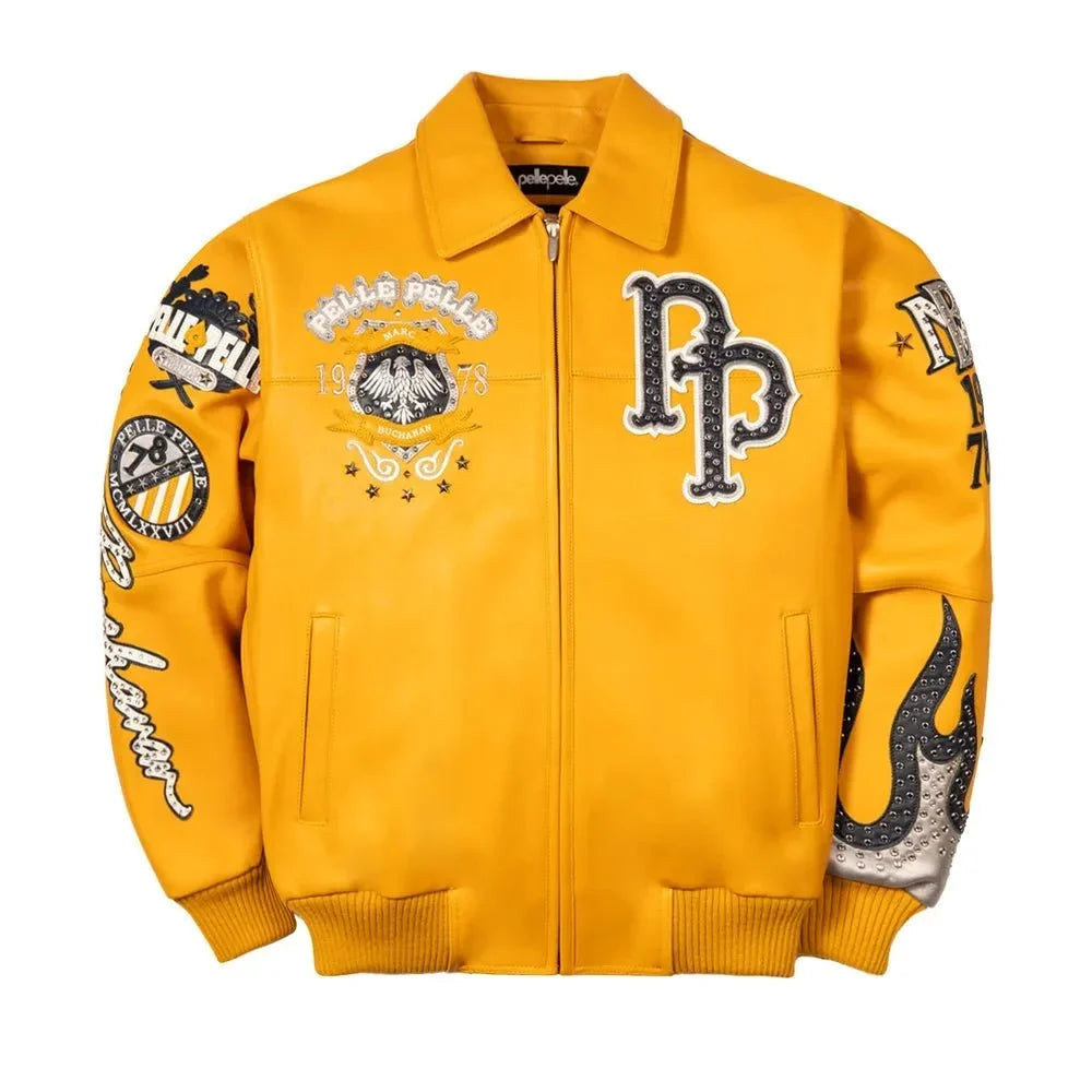 Blouson en cuir Pelle World Famous pour homme