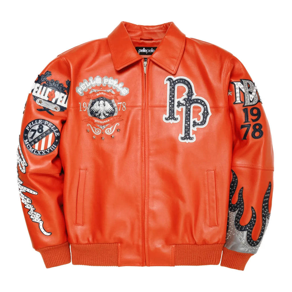 Blouson en cuir Pelle World Famous pour homme