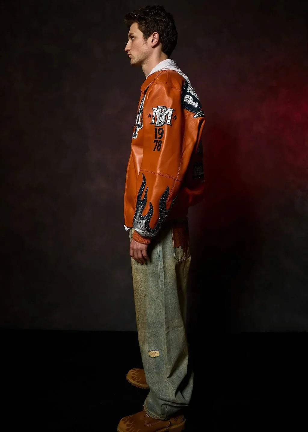 Blouson en cuir Pelle World Famous pour homme