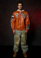 Blouson en cuir Pelle World Famous pour homme