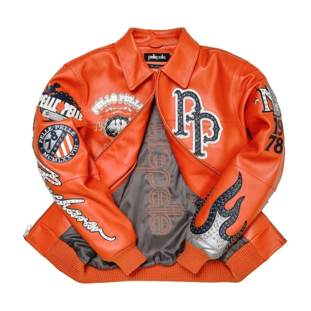 Blouson en cuir Pelle World Famous pour homme