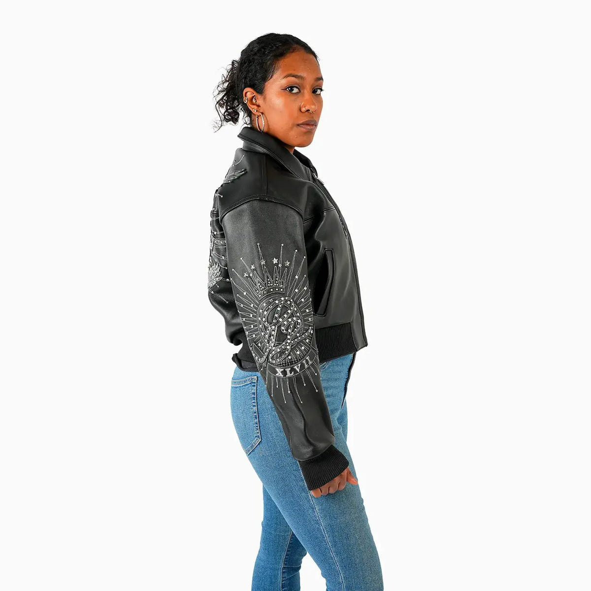 Veste courte en cuir pour femme 47ème anniversaire