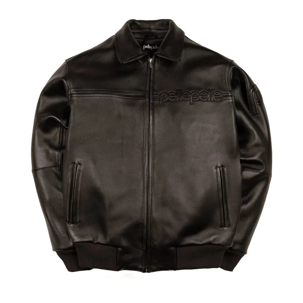 Blouson homme en cuir grainé et côtelé