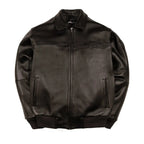 Blouson homme en cuir grainé et côtelé