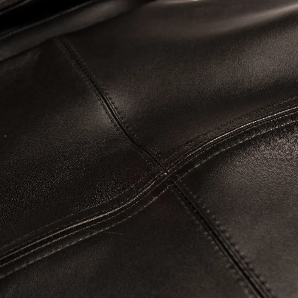 Blouson homme en cuir grainé et côtelé