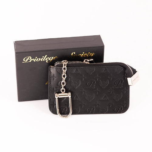 Men's Monogram Leather Keychain Wallet - Famous | Online Store
