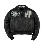 Blouson court en cuir Pelle Queen pour femme