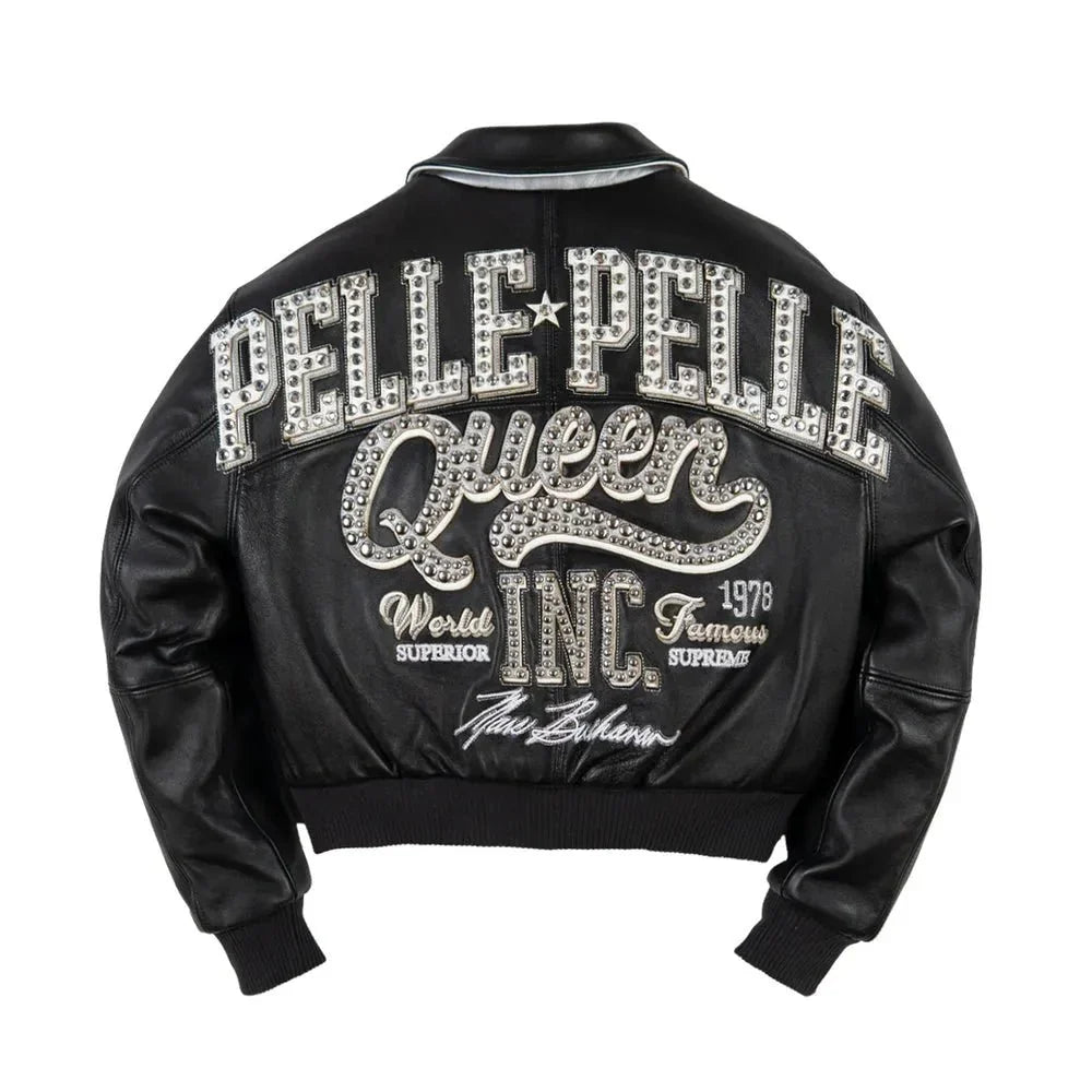 Blouson court en cuir Pelle Queen pour femme