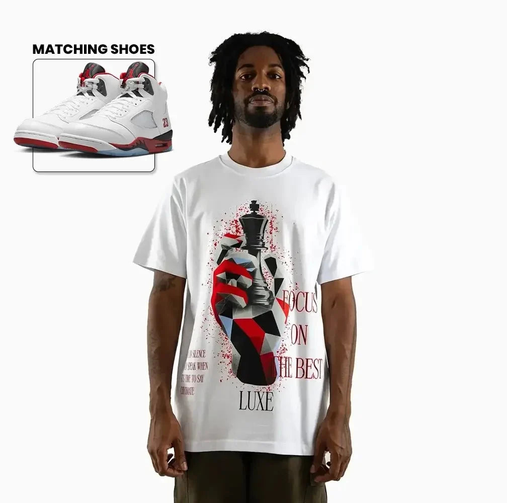 T-shirt à manches courtes avec graphique d'échecs « Roi » pour homme