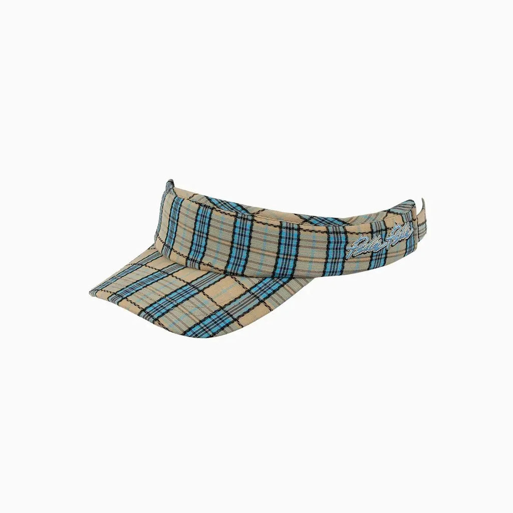 Visière de sport ajustable classique bleu kaki écossais