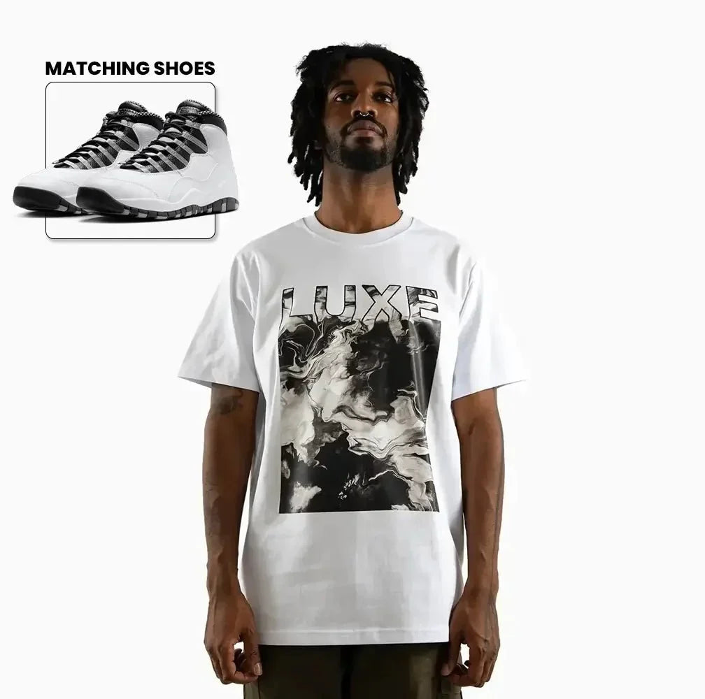 Men's Monochrome Marble Graphic T-Shirt