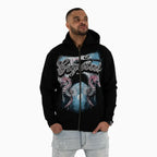 Men's LC Rhine Stone Sea Horses Hoodie