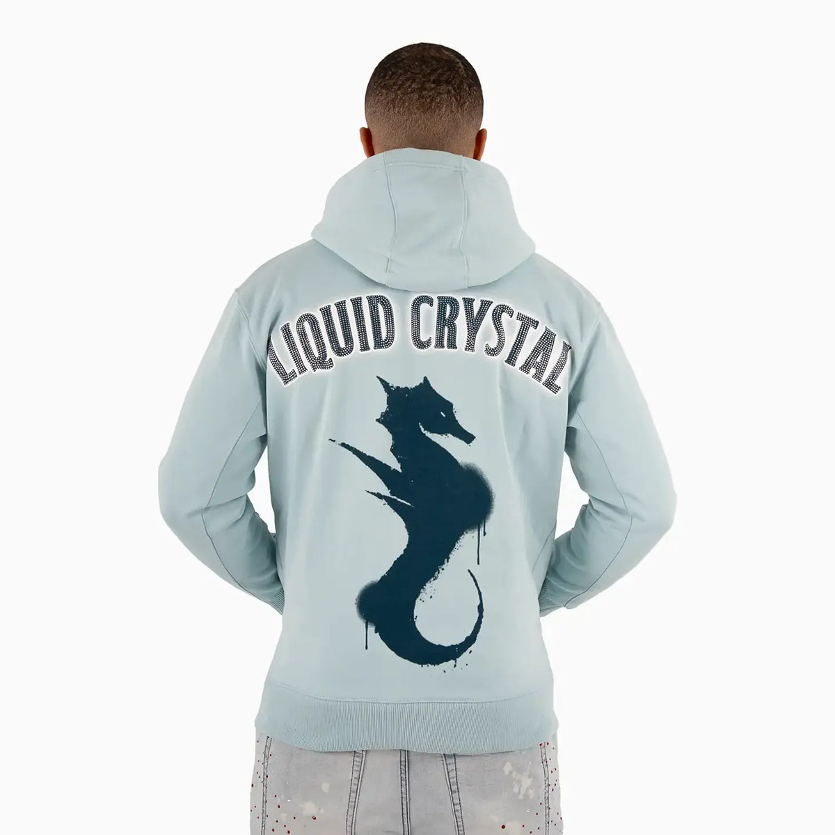 Men's Liquid Crystal Rhinestone Hoddie
