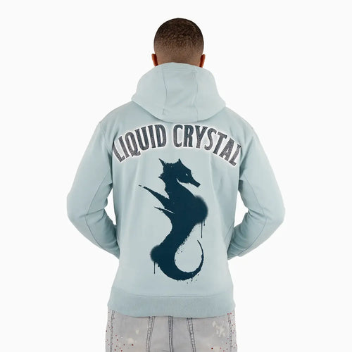 Sudadera con capucha de hombre con cristales líquidos y pedrería