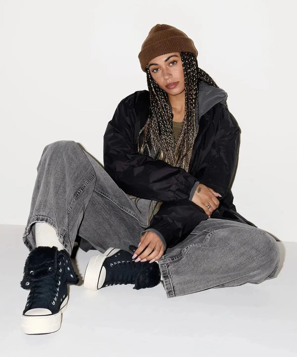Women's All Star Fold Over Lift X-Hi Faux Fur