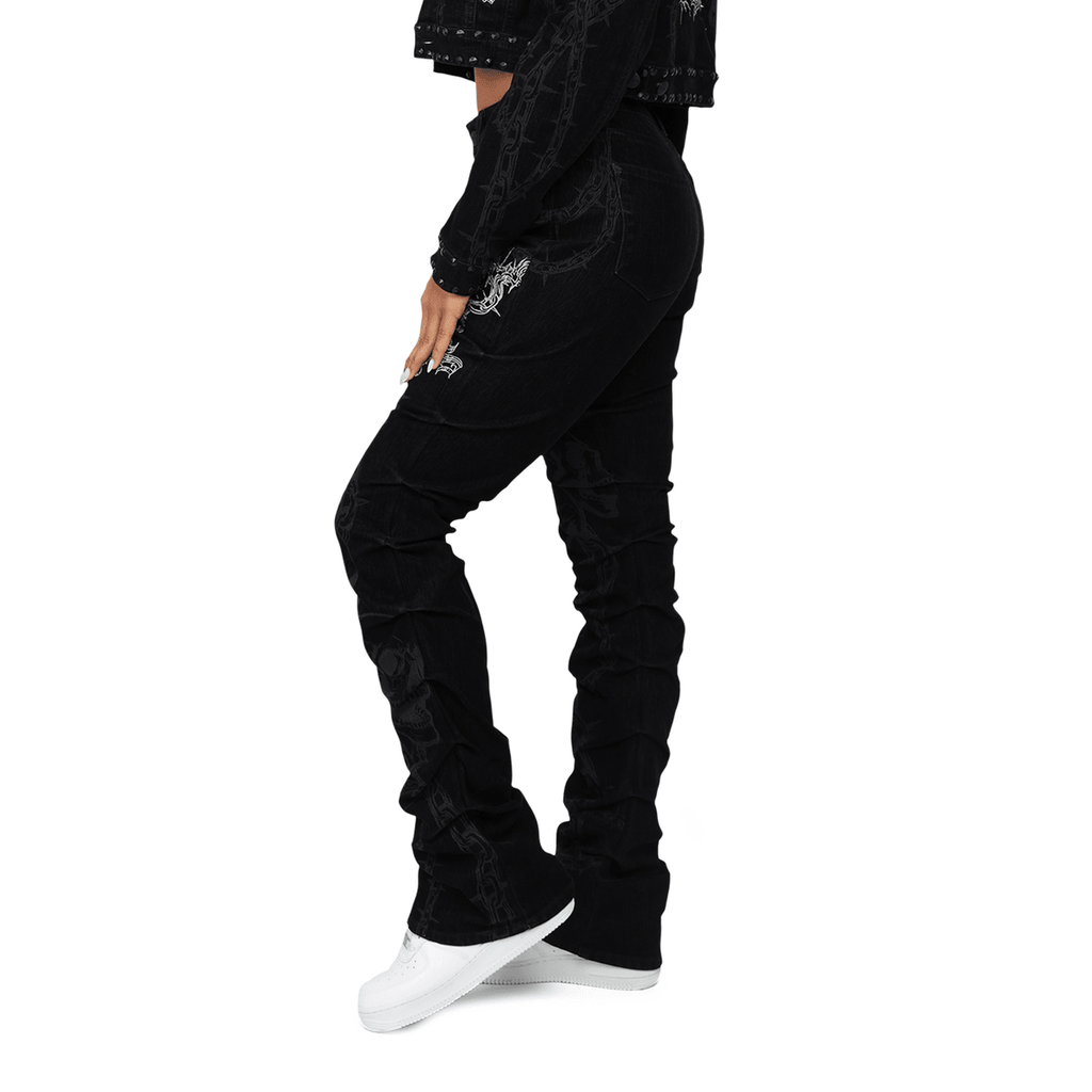 Ensemble floqué taille haute pour femme