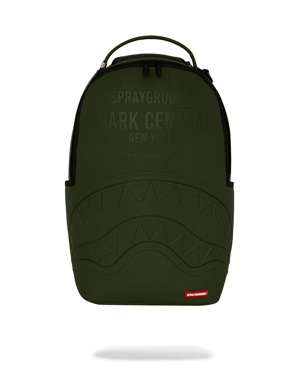 Mochila de nailon verde en relieve Shark Central