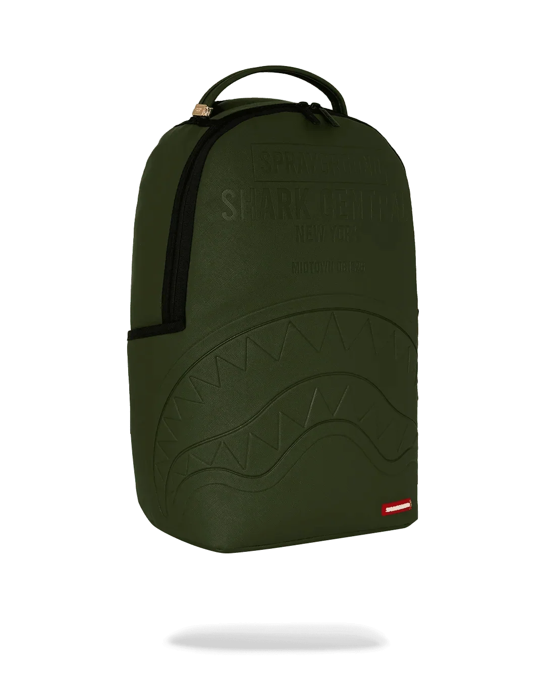 Mochila de nailon verde en relieve Shark Central