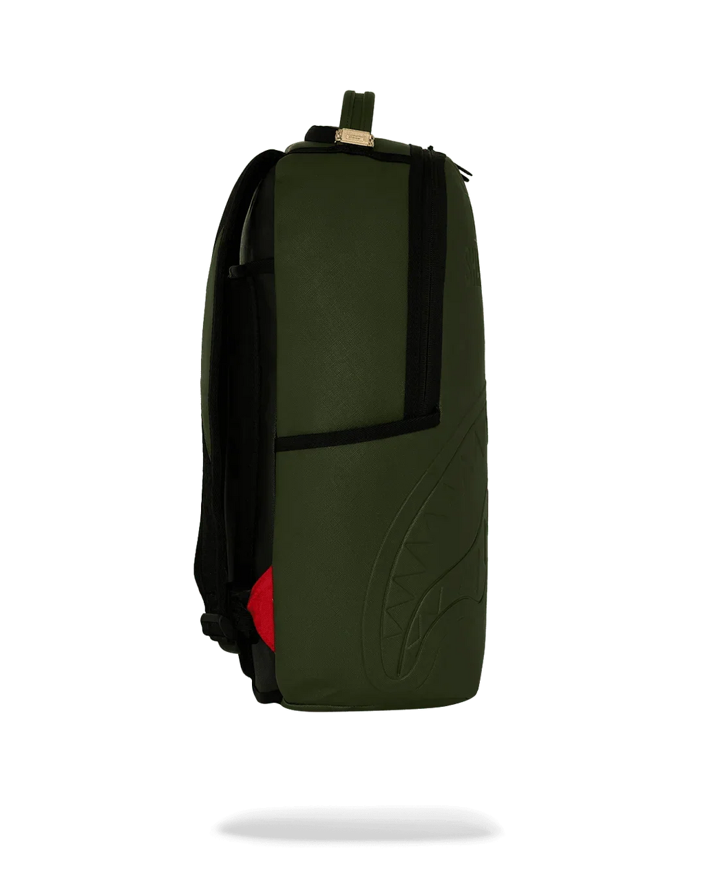 Mochila de nailon verde en relieve Shark Central