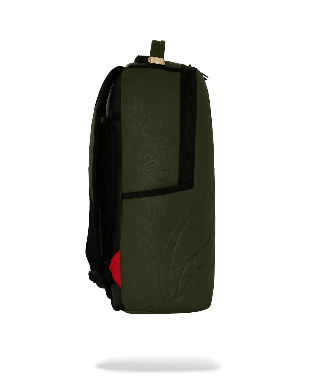 Mochila de nailon verde en relieve Shark Central