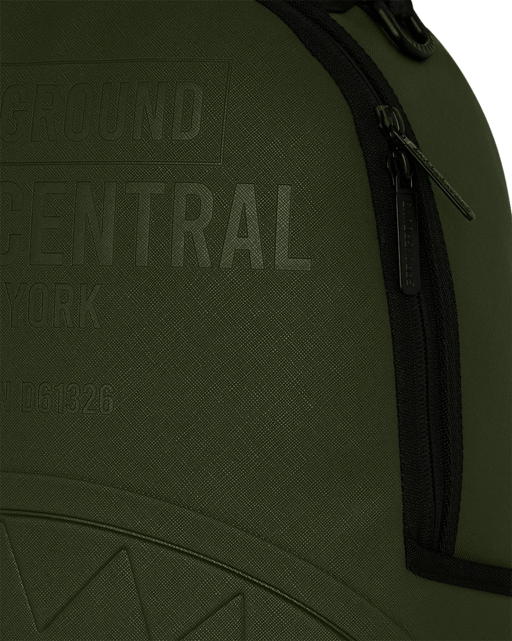 Mochila de nailon verde en relieve Shark Central