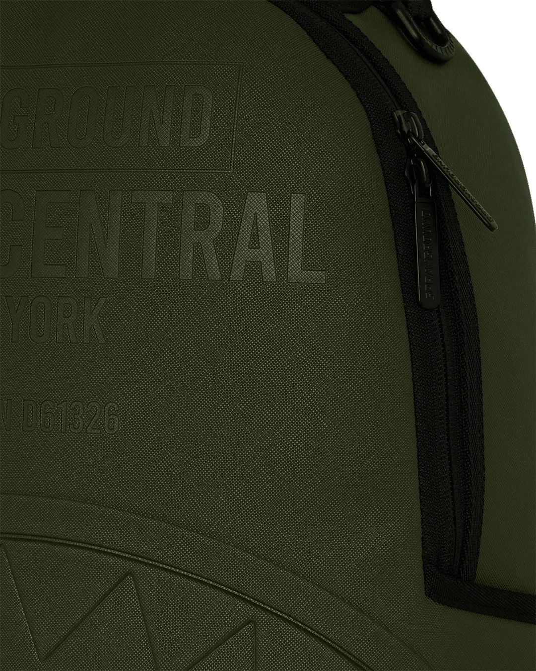 Mochila de nailon verde en relieve Shark Central