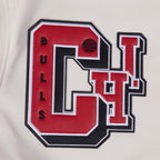 Chaqueta universitaria de cuero de los Chicago Bulls de la NBA para hombre