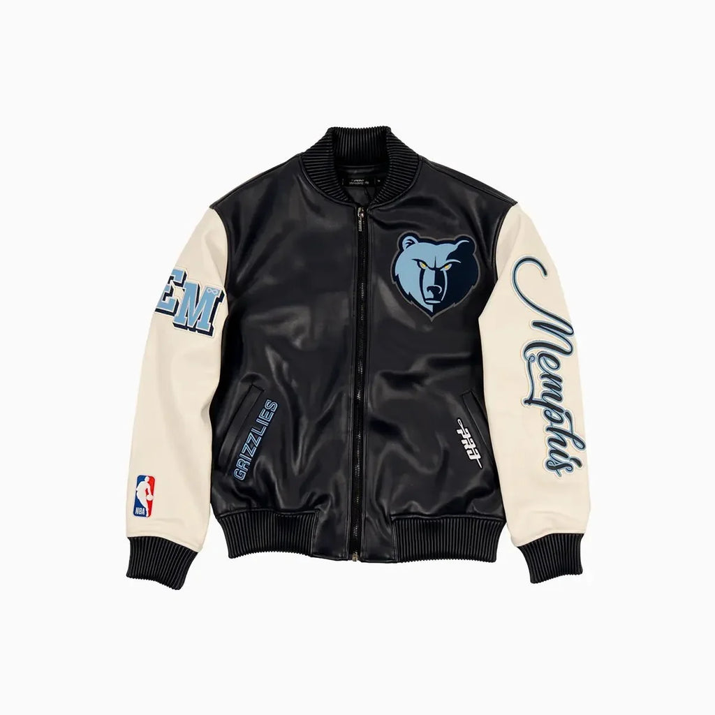 Blouson Teddy en cuir Memphis Grizzlies pour homme