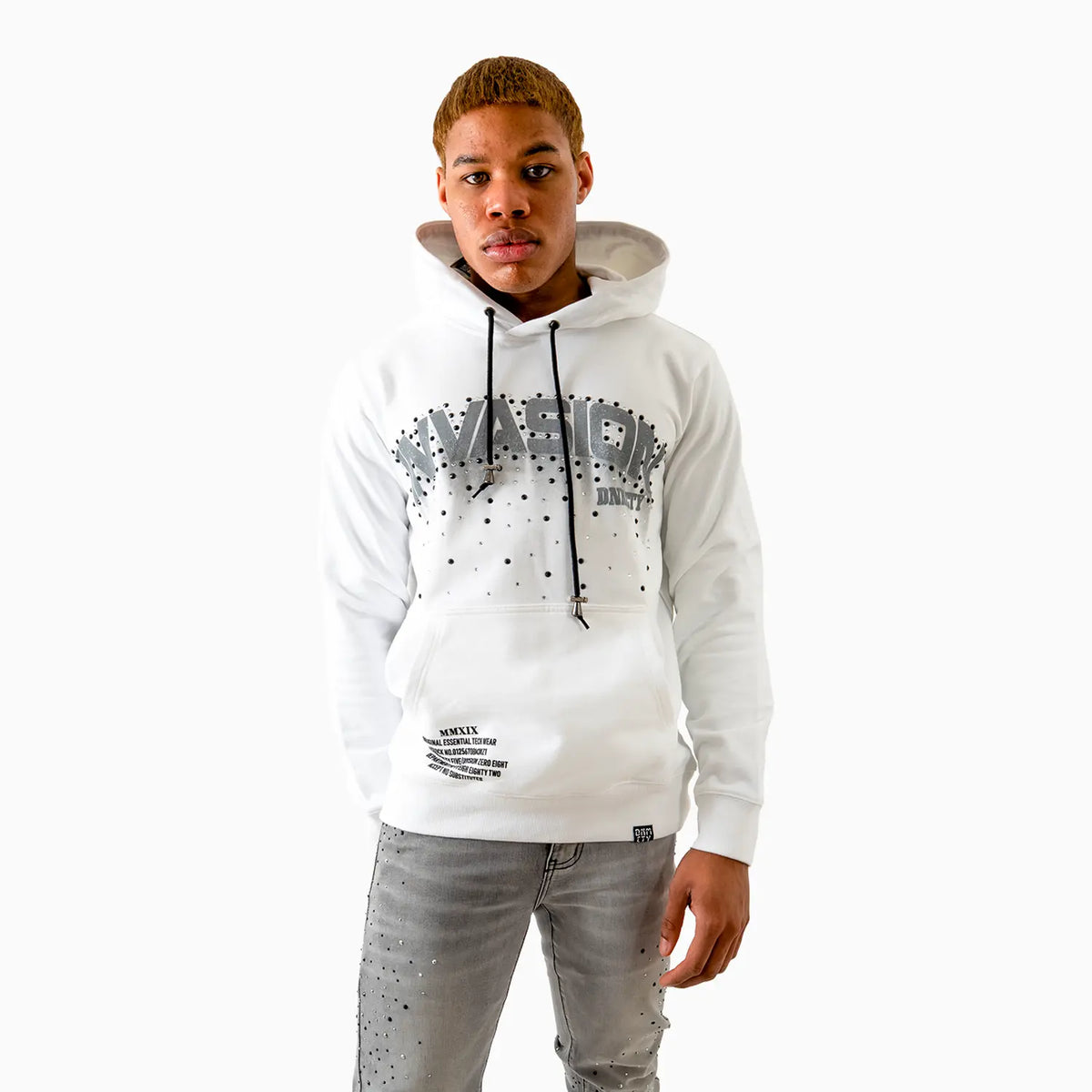 Sweat à capuche Homme Invasion Stone