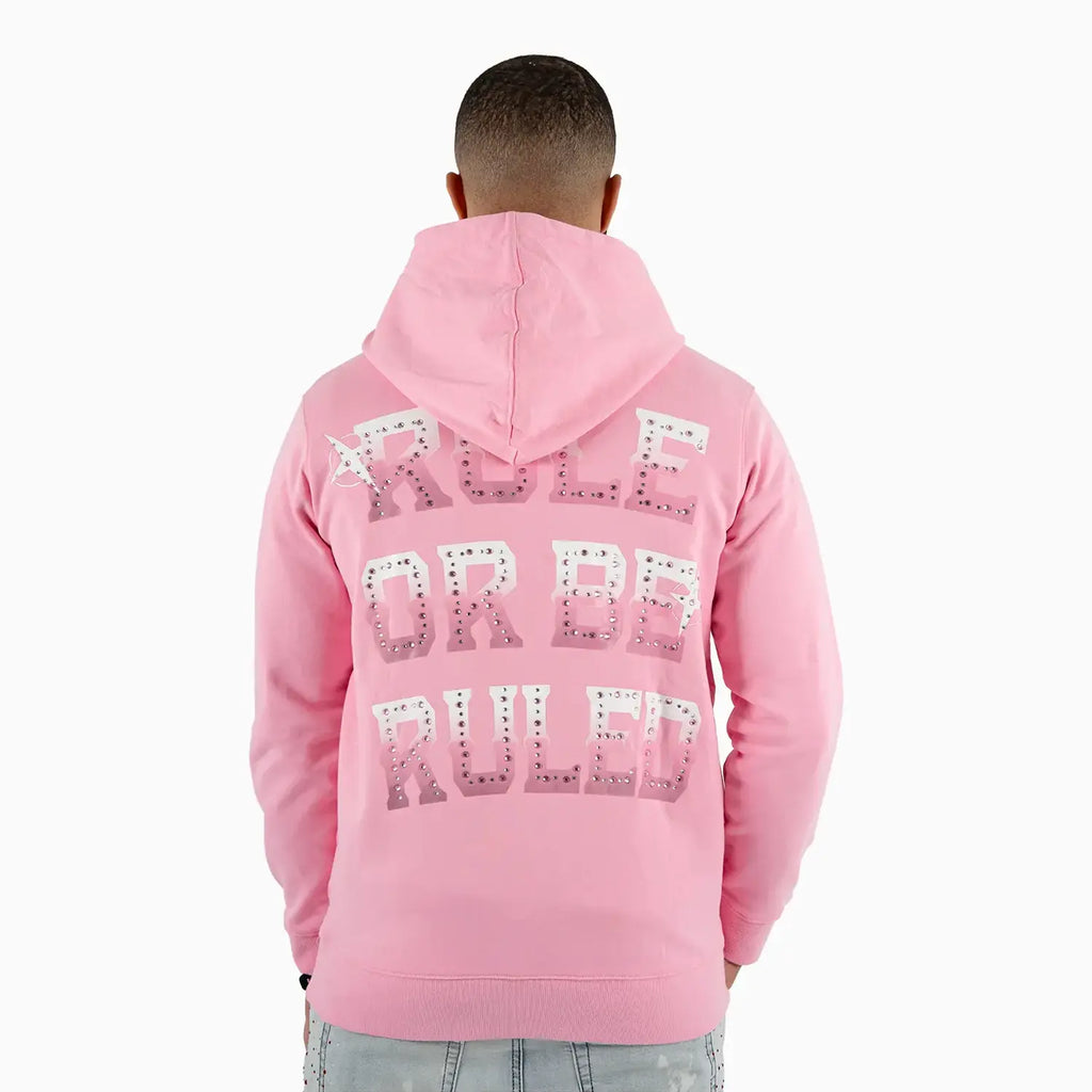 Men¡¯s Pink Angel Rebellion Graphic Hoodie
