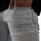 Men's Denim With Baby Blue Stone Pant