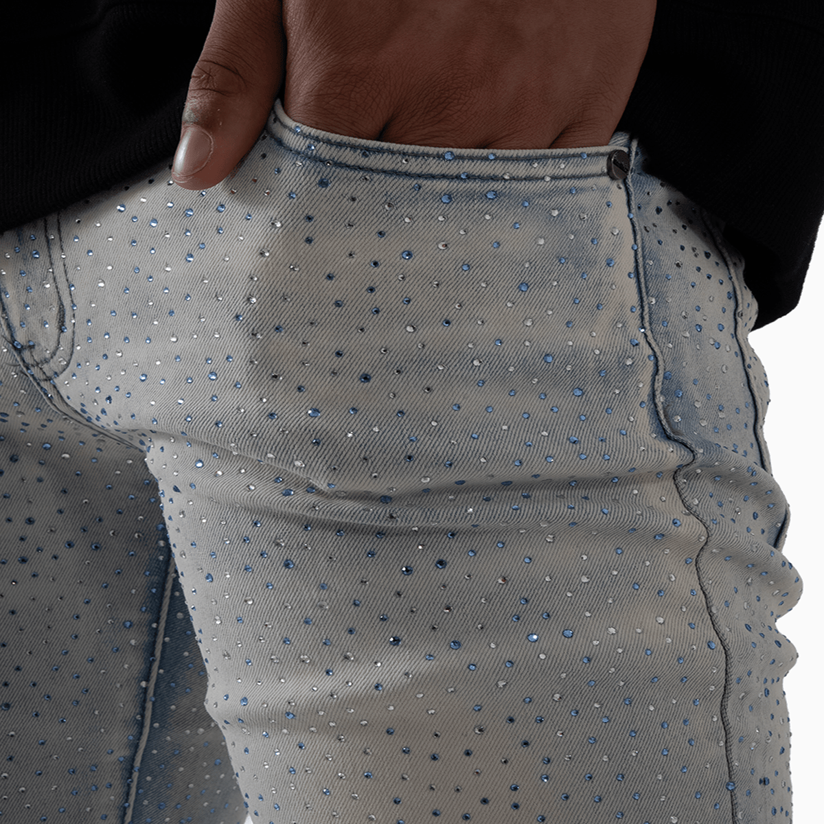 Men's Denim With Baby Blue Stone Pant