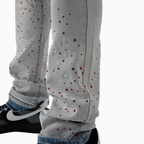 Men's Wash Denim With Pink Stone Pant