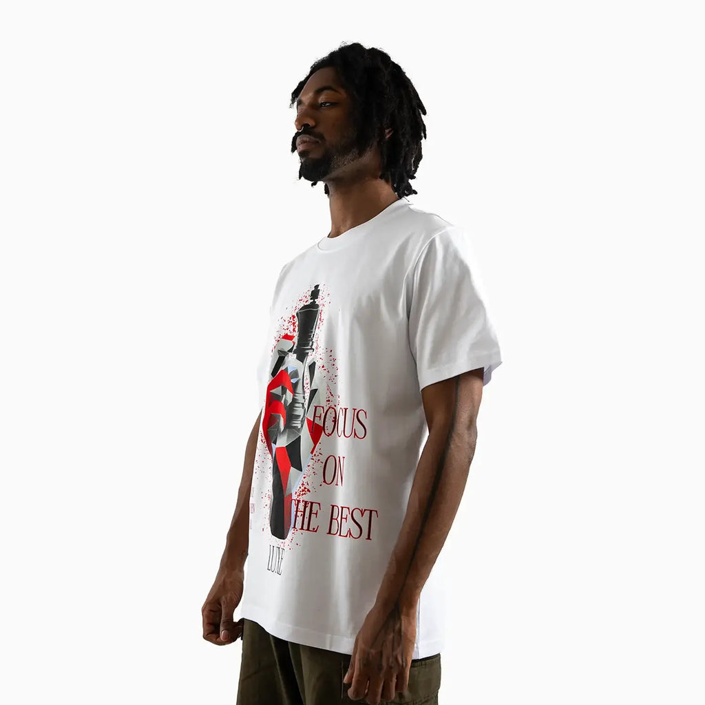 T-shirt à manches courtes avec graphique d'échecs « Roi » pour homme