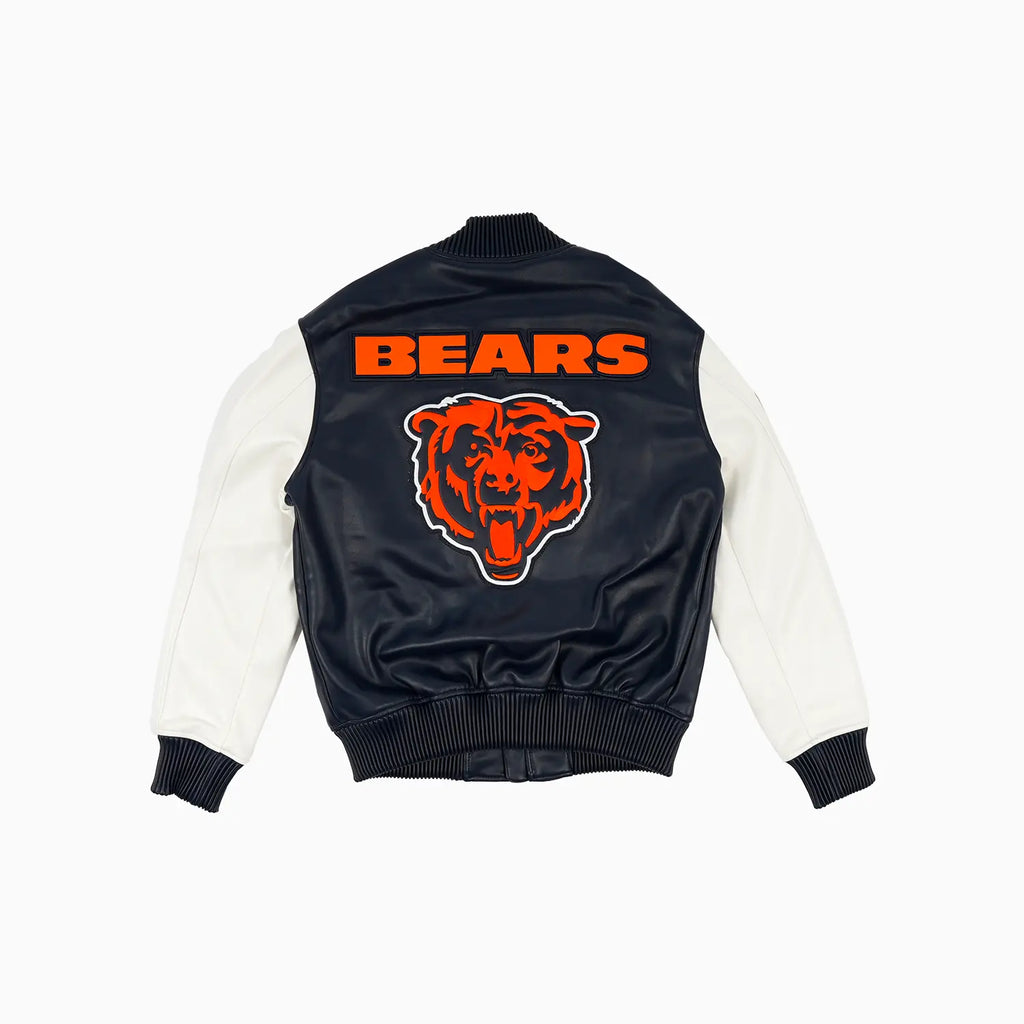 Blouson Teddy en cuir des Chicago Bears pour homme