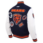 Men's Chicago Bears Stitch Rib Wool Varsity Jacket