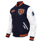 Men's Chicago Bears Stitch Rib Wool Varsity Jacket