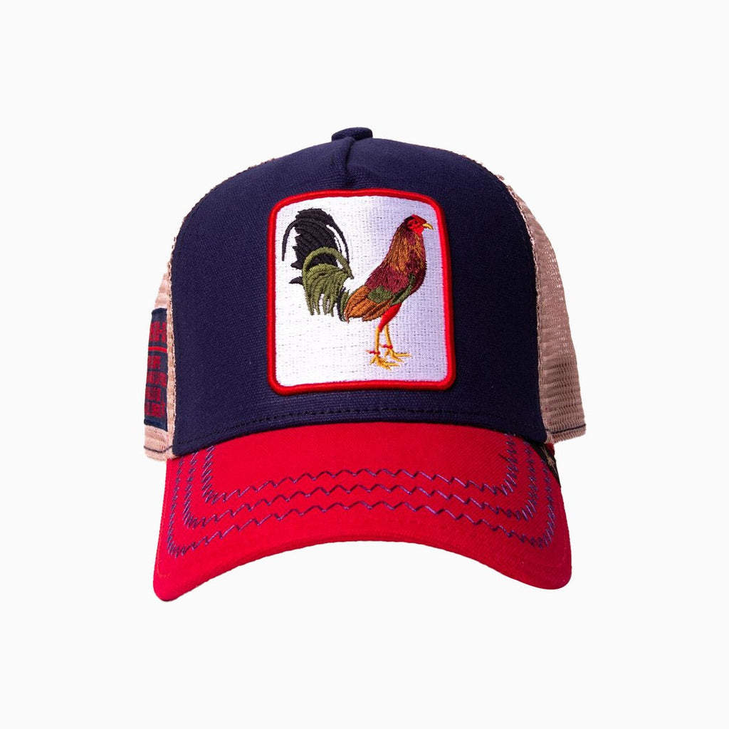 La casquette trucker Le Coq Rouge Bleu Beige