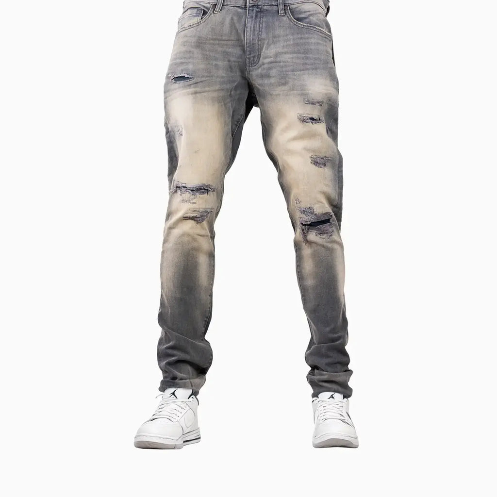 Pantalon en jean pour homme Ross Fit délavé à fort contraste