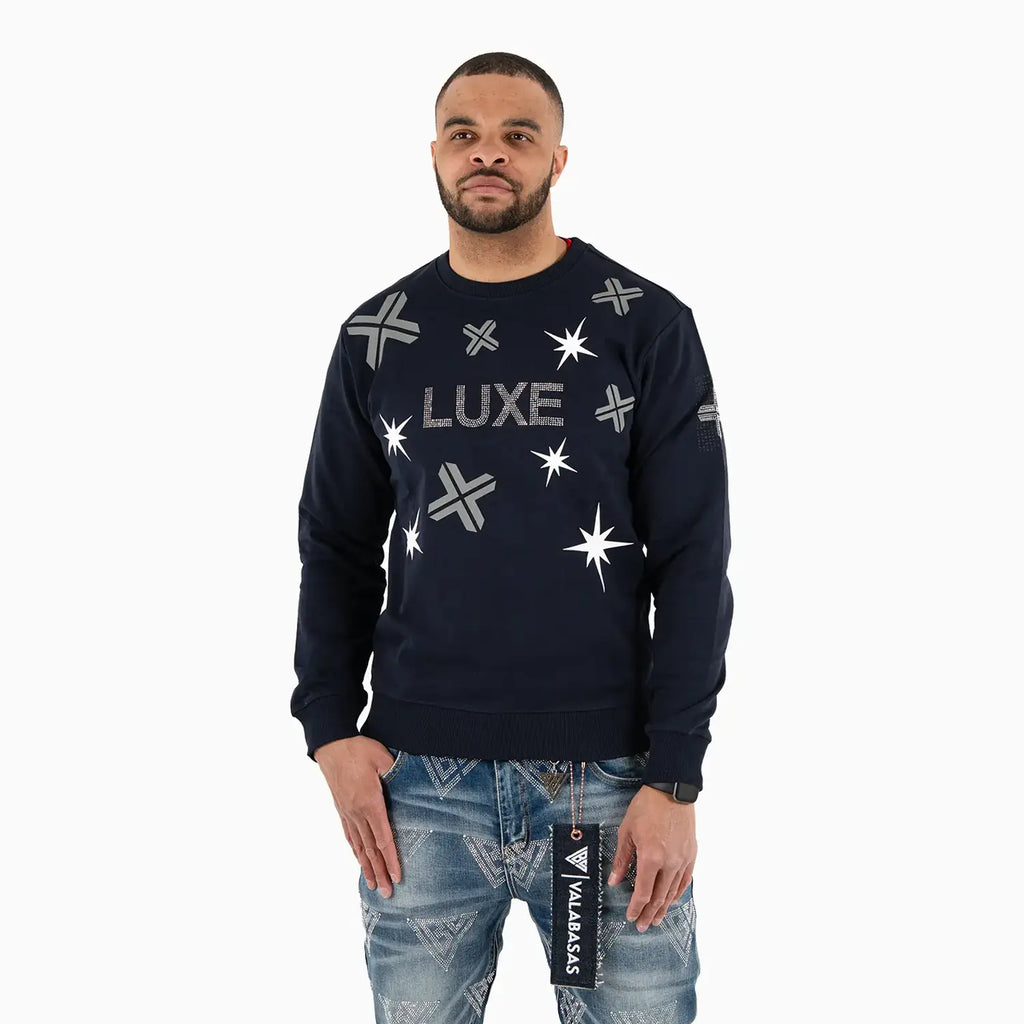 Sudadera cuello redondo LUXE estampada para hombre