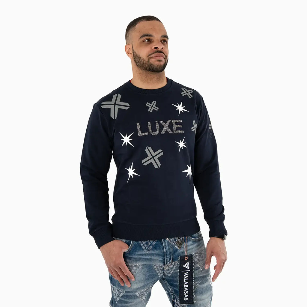 Sudadera cuello redondo LUXE estampada para hombre