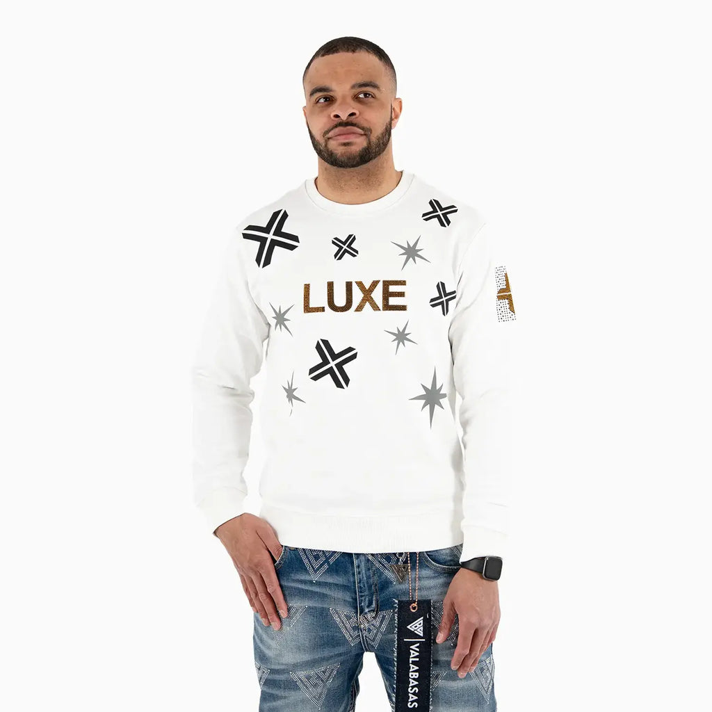 Sweat-shirt ras du cou LUXE à motif pour homme