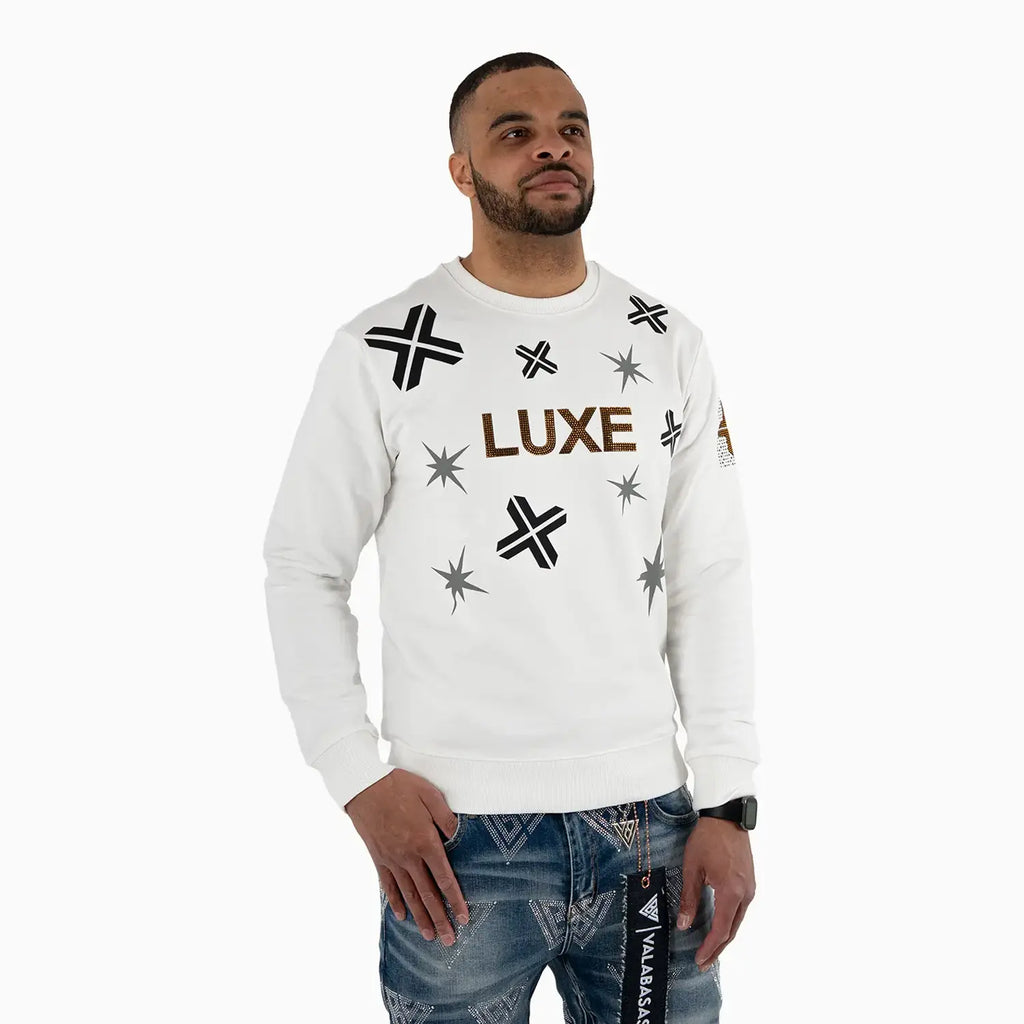 Sweat-shirt ras du cou LUXE à motif pour homme